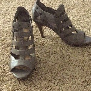 Nine West grey cage heels